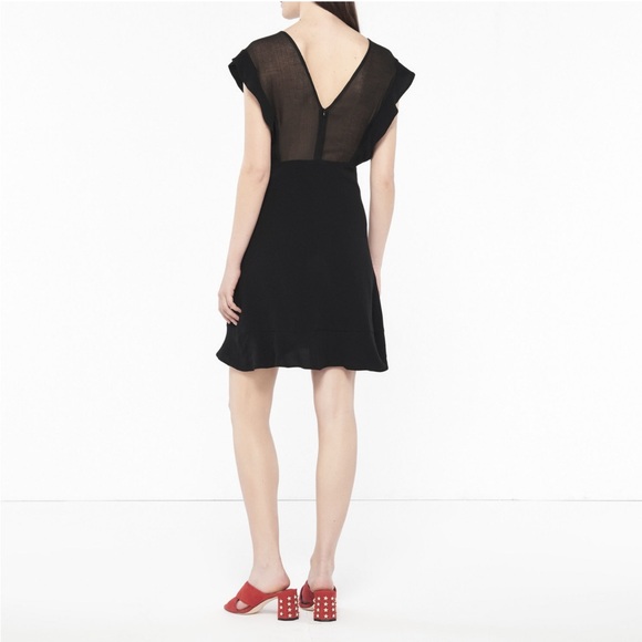 SANDRO PARIS Black V-Neck Sheath Mini Dress size 1 - Picture 9 of 16